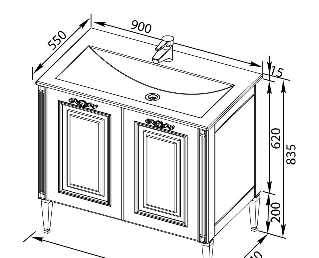 Aquanet Паола, Тумба для раковины, RE11452