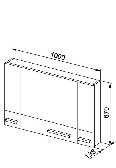Aquanet Нота, Шкаф-зеркало, 206002