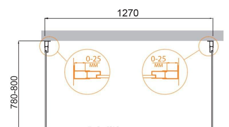 Душевой уголок - Cezares, Molveno, 80x130x190 см, MOLVENO-AH-12-130/80-P-Cr
