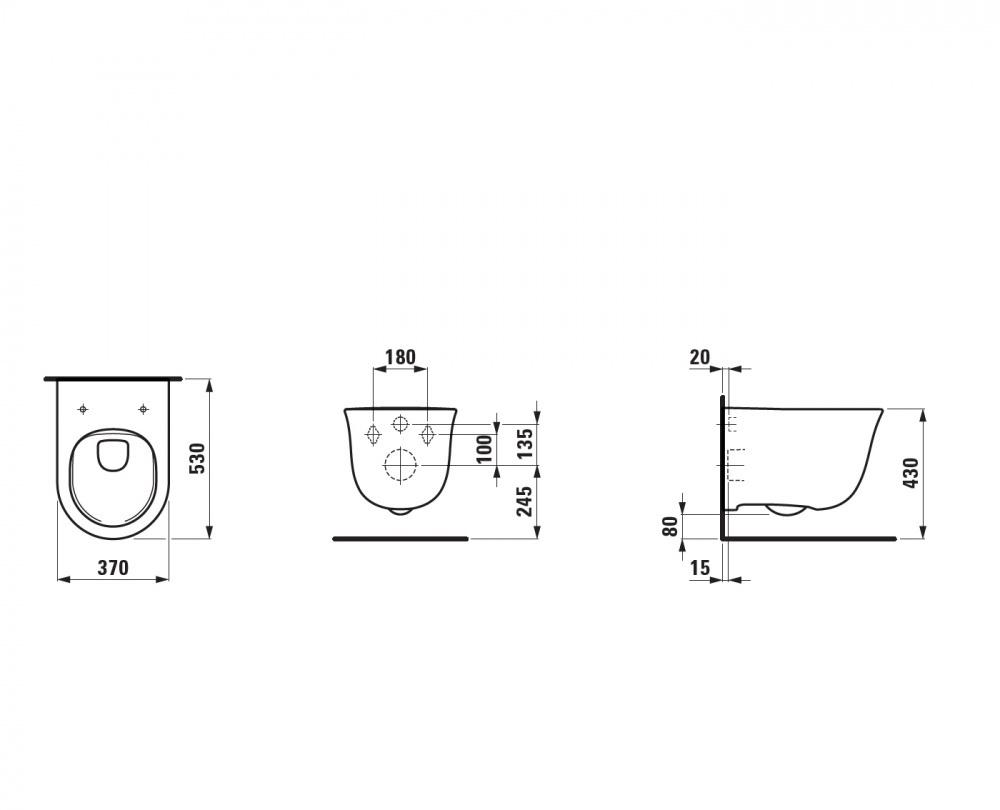 Laufen The New Classic, Унитаз подвесной, 8.2085.1.000.000.1