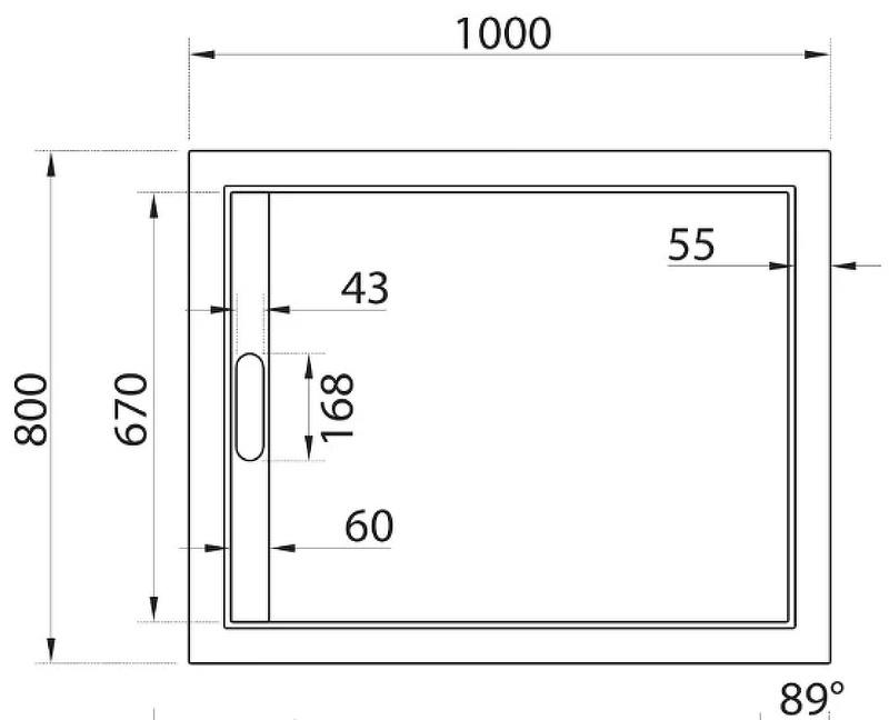 Душевой поддон - Cezares, без коллекции, 80x100x3 см, TRAY-AS-AH-100/80-30-W