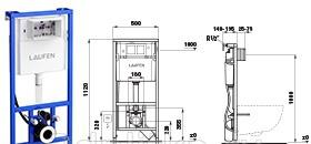 Инсталляция для унитаза - Laufen, LIS CW2, 50x112 см, 8.9466.1.000.000.1