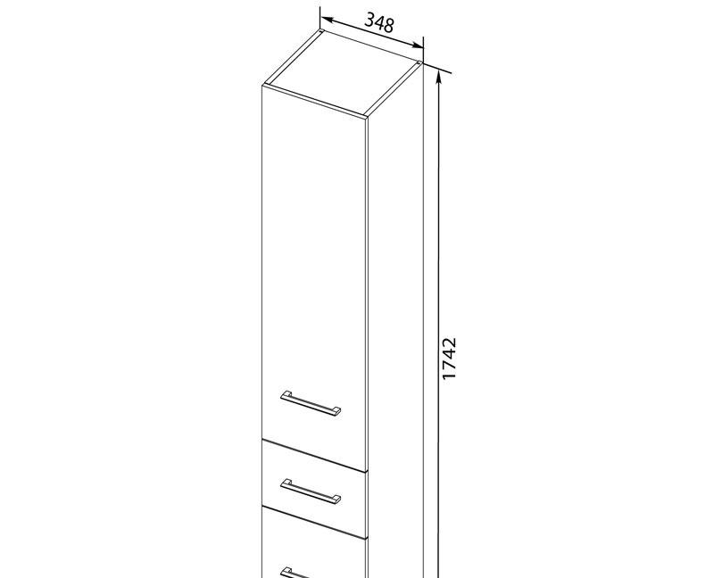 Aquanet Порто, Шкаф-пенал, 00195732