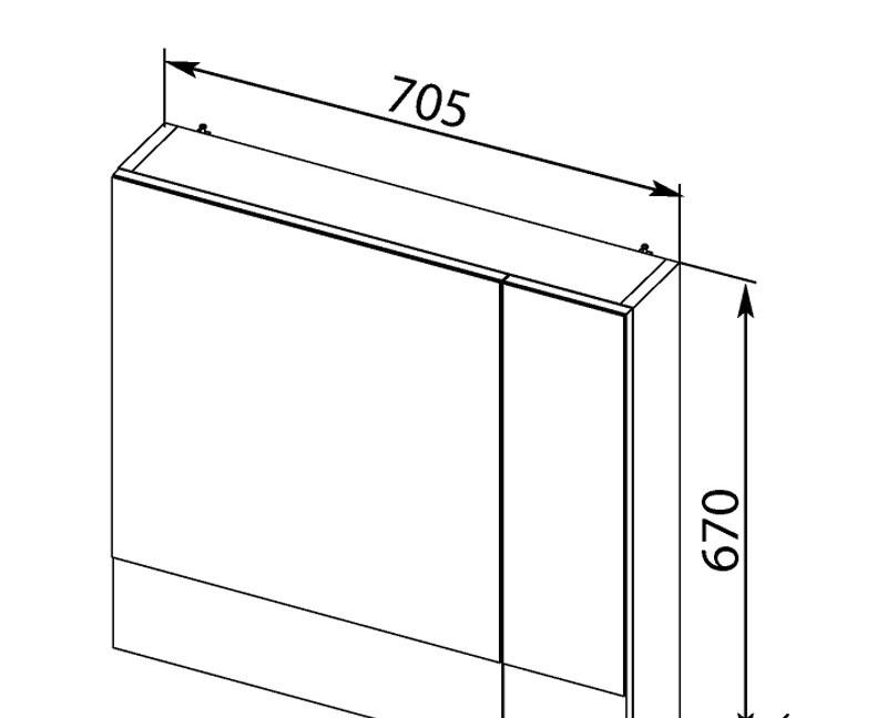 Aquanet Орлеан, Шкаф-зеркало, 1A252002SDZ90