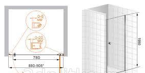 Душевая дверь - Cezares, Eco, 40x40x195 см, ECO-O-40/40-C-Cr