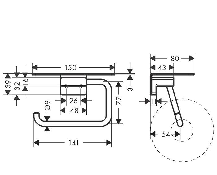Hansgrohe AddStoris, Держатель туалетной бумаги, 41772000