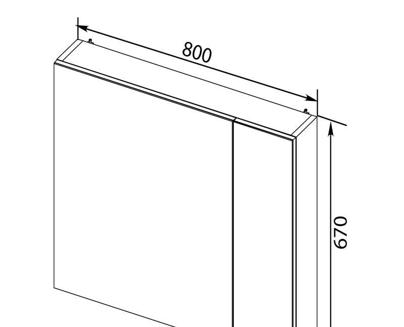 Aquanet Порто, Шкаф-зеркало, ECO-CER-N-1000-2C-1A-SO-BL-R