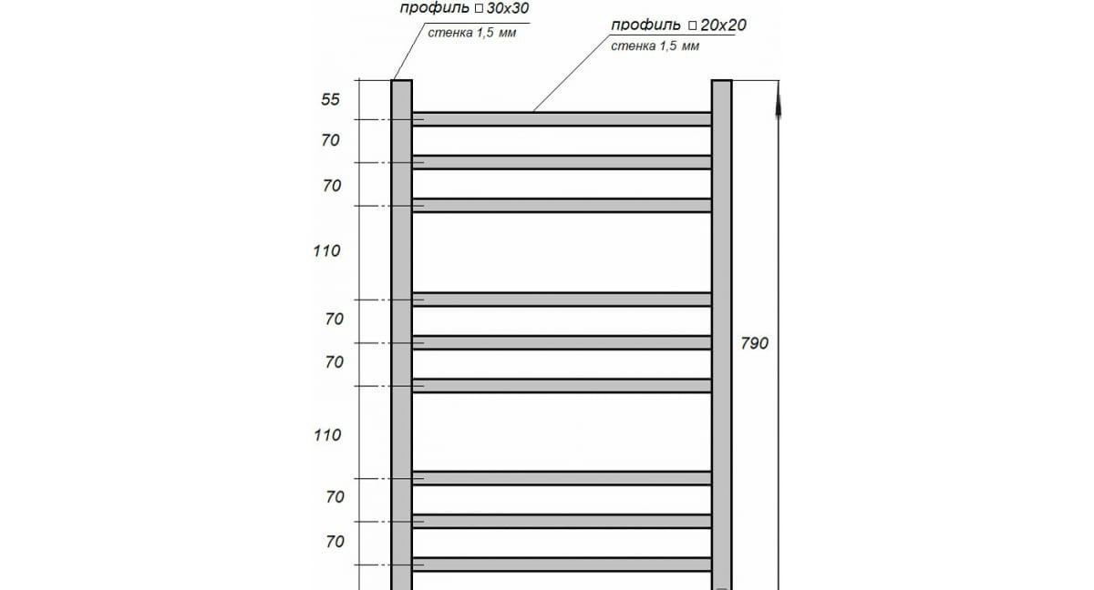 Полотенцесушитель электрический - Point, Вега, 3x50x80 см, PN71858B
