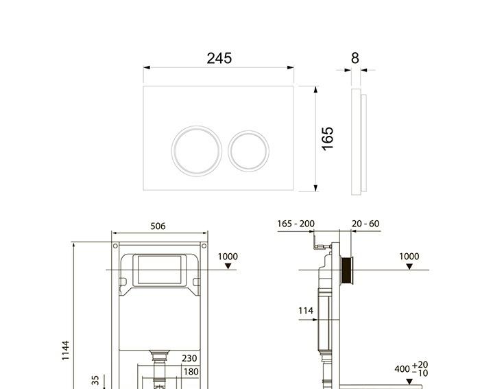 Инсталляция для унитаза - Tece, TECEspring, 20x50.6x114.4 см, S955102/ ст.арт. K955102 / S955102