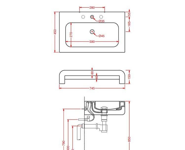 ArtCeram LaFontana, Раковина, L030R