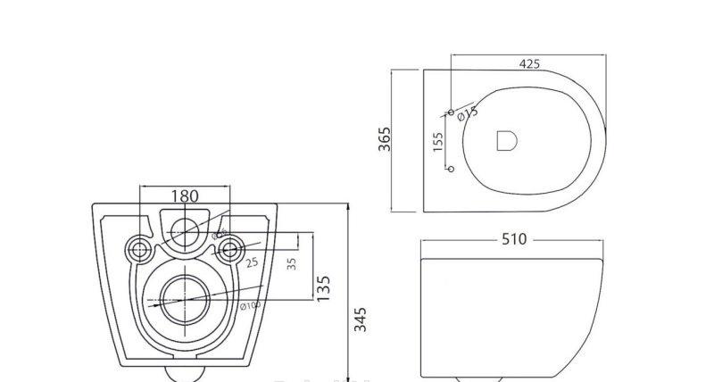 Cezares Stylus, Унитаз подвесной, CZR-6601-TH-TOR
