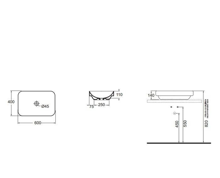 Azzurra Elegance, Раковина, ELLG060400S0BI/(ESO60 bi)*0