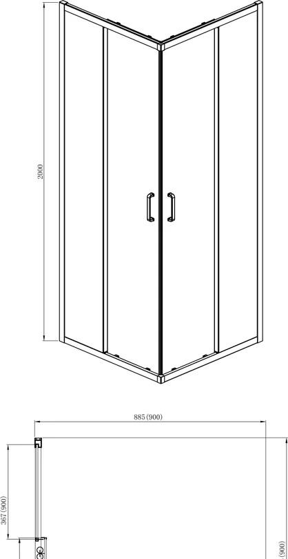 Душевой уголок - Aquatek, без коллекции, 90x90x200 см, AQ ARI KV09020BL