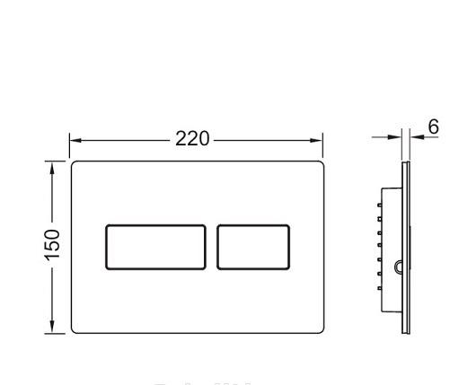 Кнопка смыва - Tece, TECEsolid, 0.6x22x15 см, 9240416