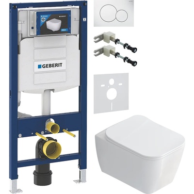 Geberit без коллекции, Унитаз подвесной с инсталляцией и кнопкой, 8.2097.1.400.000.1