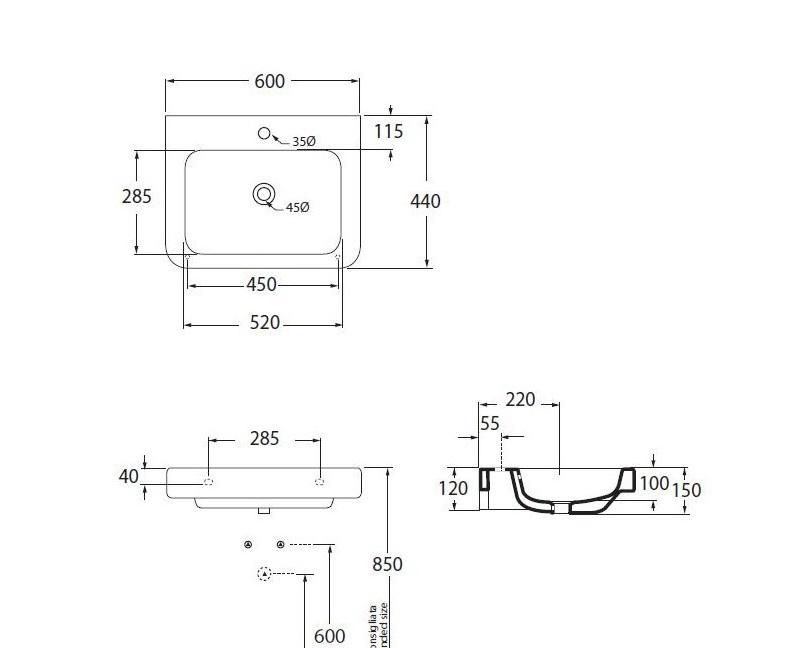 Azzurra Tulip, Раковина, TUL260M