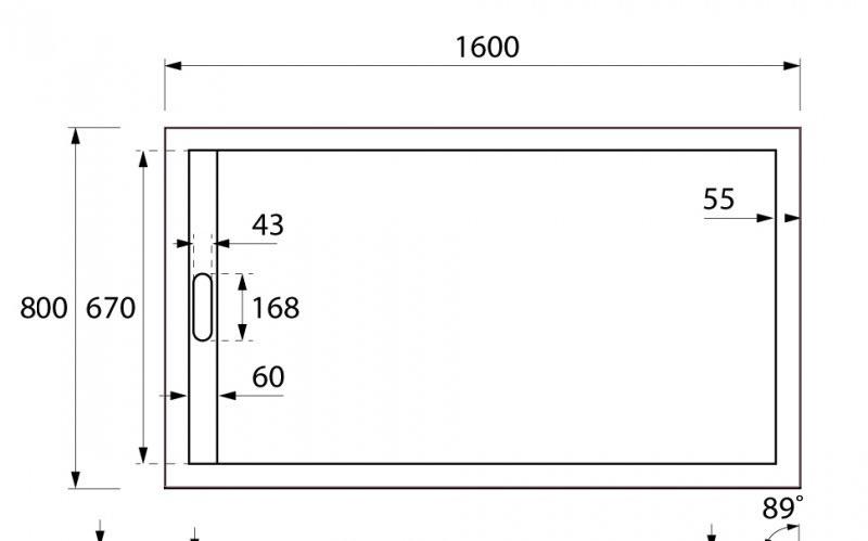 Душевой поддон - Cezares, Tray, 80x160x3 см, TRAY-AS-AH-160/80-30-W / AS-AH-160/80-30-W