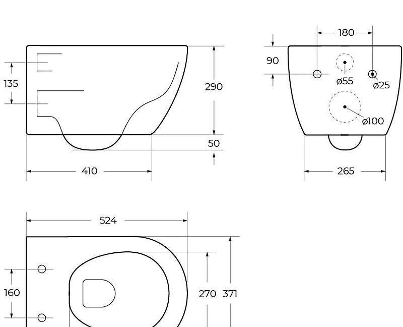 Cezares Comfort, Унитаз подвесной, CZR-191-TH