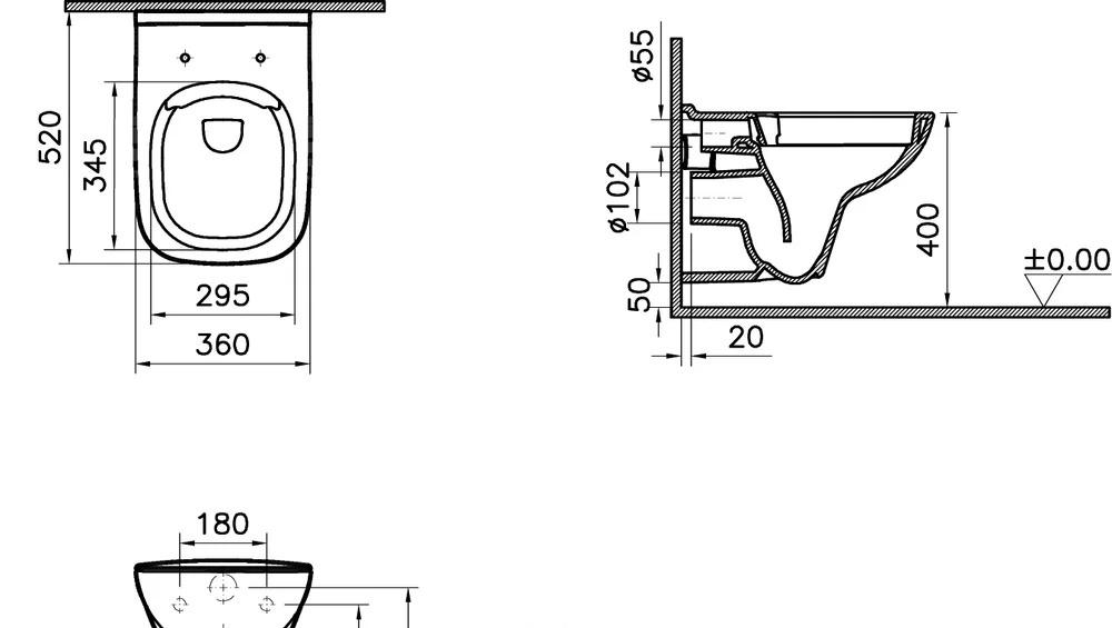 Geberit без коллекции, Унитаз подвесной с инсталляцией и кнопкой, QDRSLCC01151022