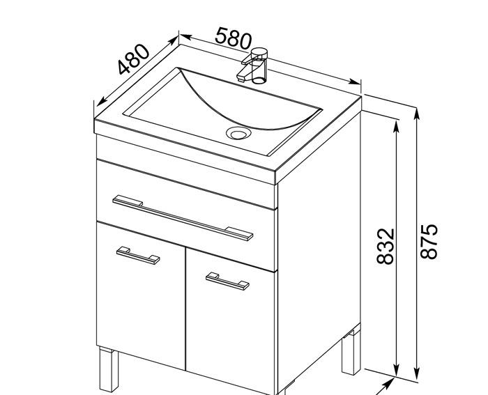 Aquanet Верона, Тумба для раковины, M85AFHX1002BM