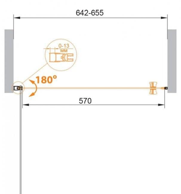 Душевая дверь - Cezares, Eco, 65x190 см, ECO-O-B-1-65-C-Cr / ECO-B-1-65-C-Cr