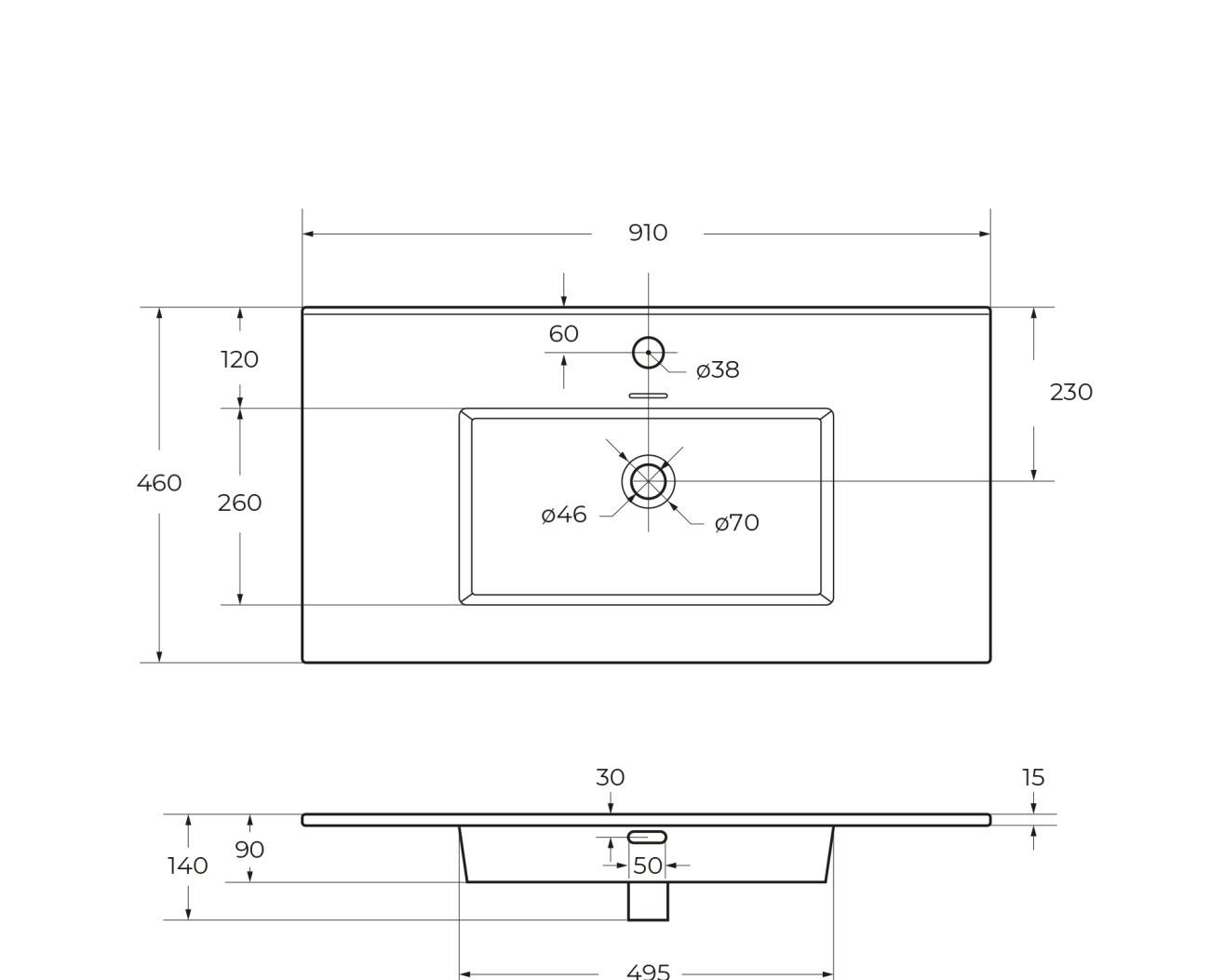 Cezares Plane, Раковина, CZR-8002-90