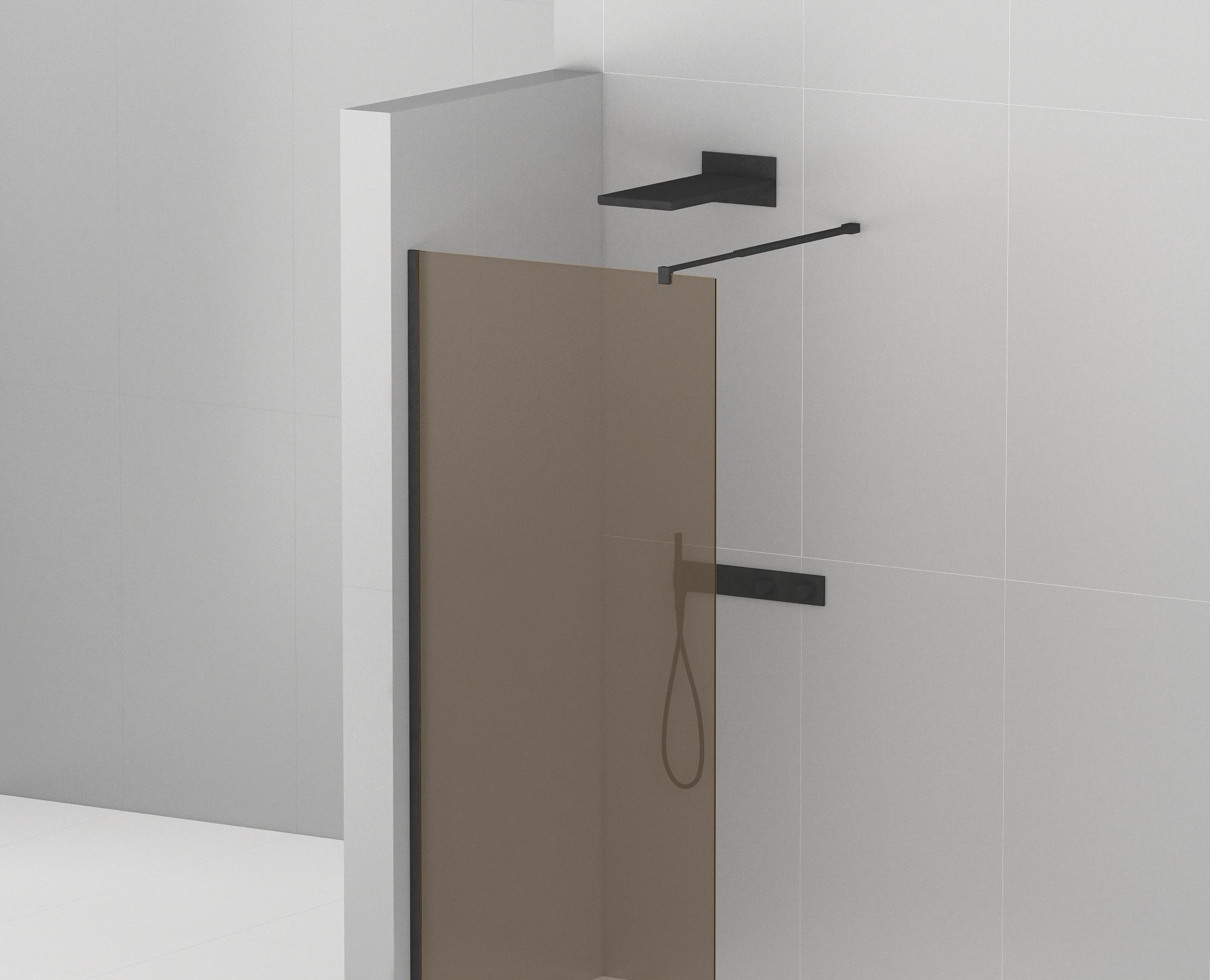 Душевая перегородка - Cezares, Liberta, 100x195 см, LIBERTA-L-1-100-BR-NERO