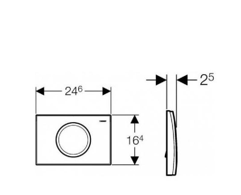 Кнопка смыва - Geberit, Delta 15, 2.5x24.6x16.4 см, 115.109.46.1