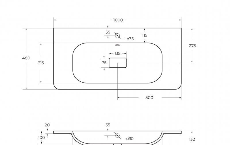 Cezares без коллекции, Раковина, CZR-1000/480-LV-MR-NV