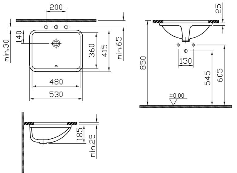 Vitra S50, Раковина, 5339B003-0012