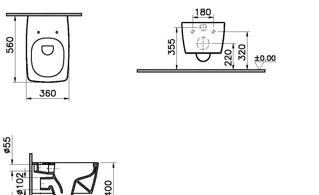 Vitra Metropole, Унитаз подвесной, 7672B083-0101