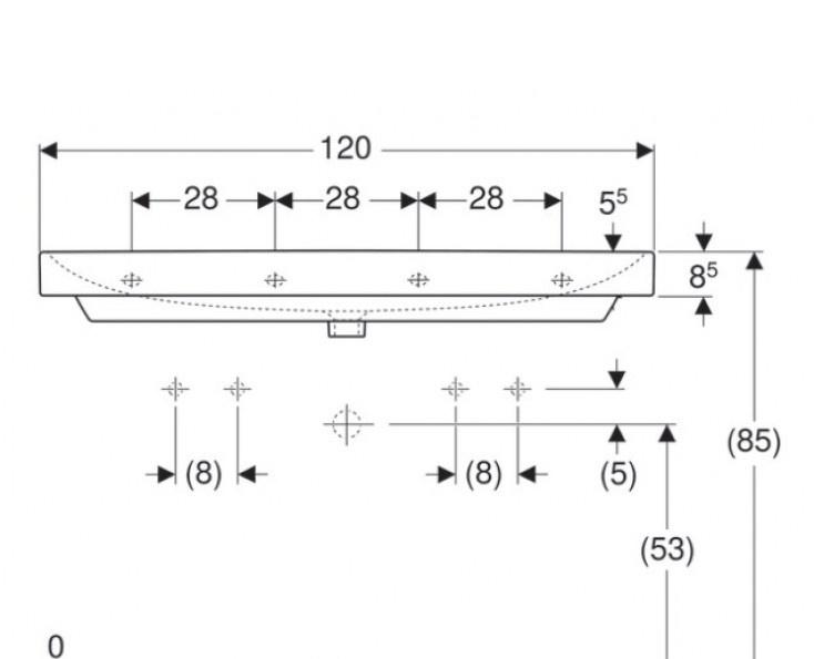 Geberit Smyle Square, Раковина, 500.253.01.1