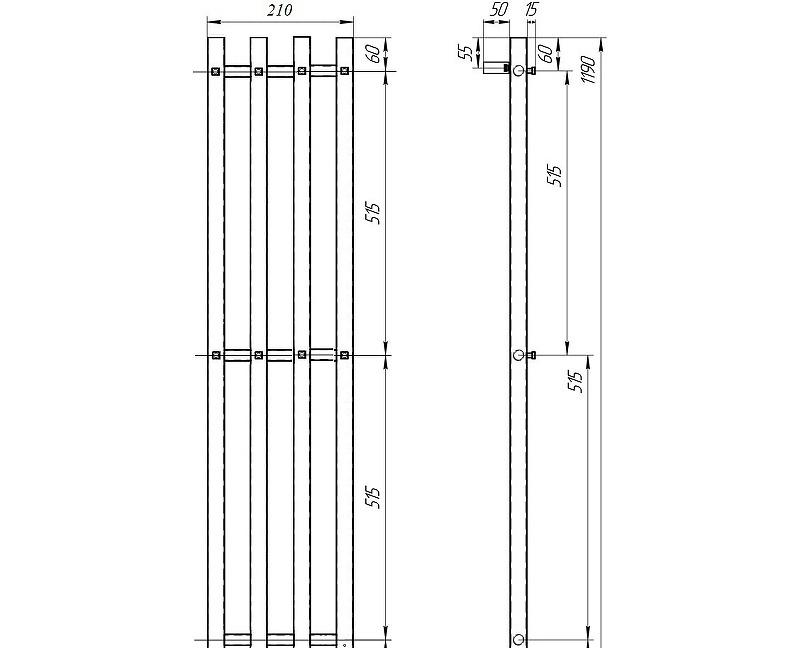 Полотенцесушитель электрический - Point, Гермес, 9.7x21.2x119 см, PN13832W