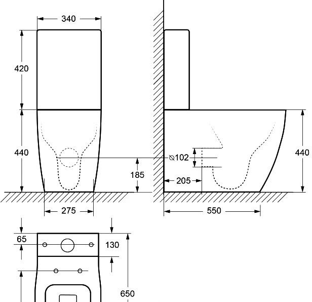 Cezares Lux, Унитаз компакт, CZR-159-CPR/CZR-159-SC