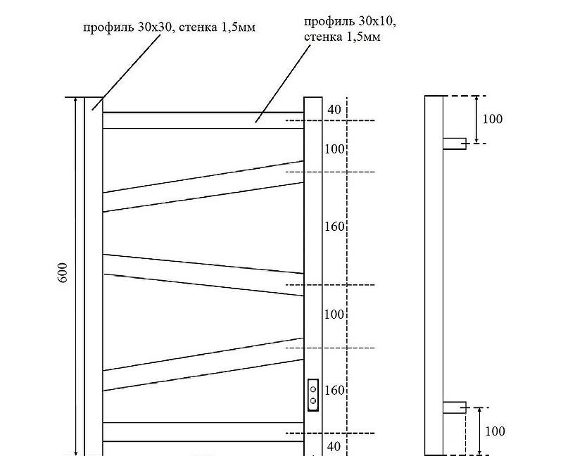 Полотенцесушитель электрический - Point, Феникс, 8x53x60 см, PN15856W