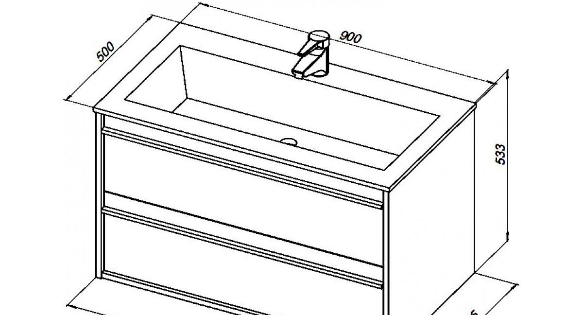 Aquanet Lino, Тумба с раковиной, 00271949