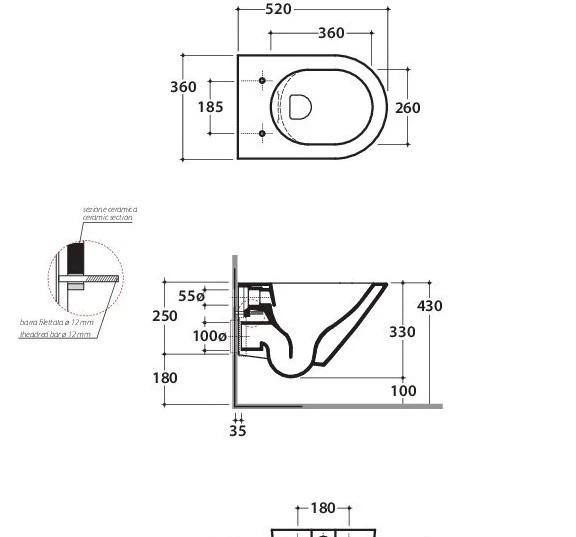 Globo Forty3, Унитаз подвесной, FOS07.BI