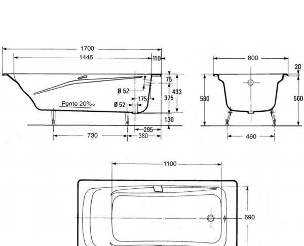 Byon Milan, Чугунная ванна, E2918-00 / E2918-00 RUB