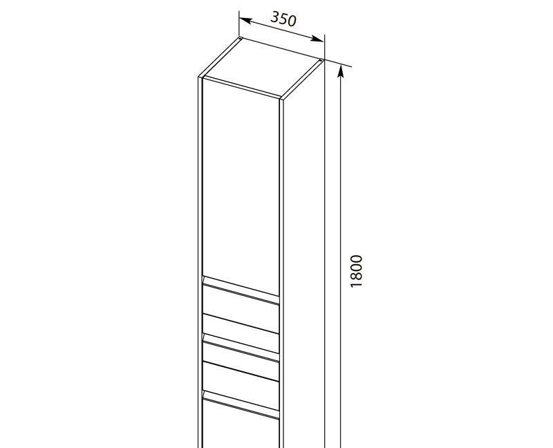 Aquanet Палермо, Шкаф-пенал, 00203943