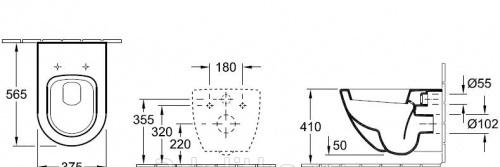 Villeroy&Boch Subway, Унитаз подвесной, 660010R1 / 660010R1P