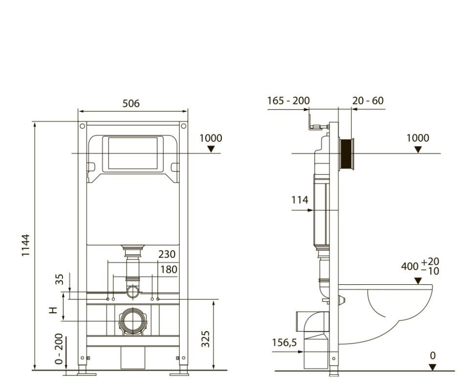 Инсталляция для унитаза - Tece, TECEspring, 20x50.6x114.4 см, S955103/ ст.арт. K955103 / S955103