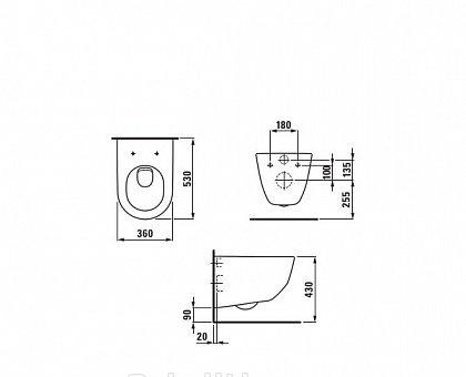 Laufen Pro, Унитаз подвесной, 8.2095.6.400.000.1