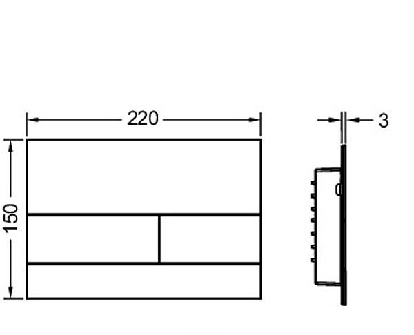 Кнопка смыва - Tece, Square II, 3x22x15 см, 9240839