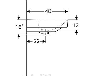 Geberit Smyle Square, Раковина, 500.226.01.1