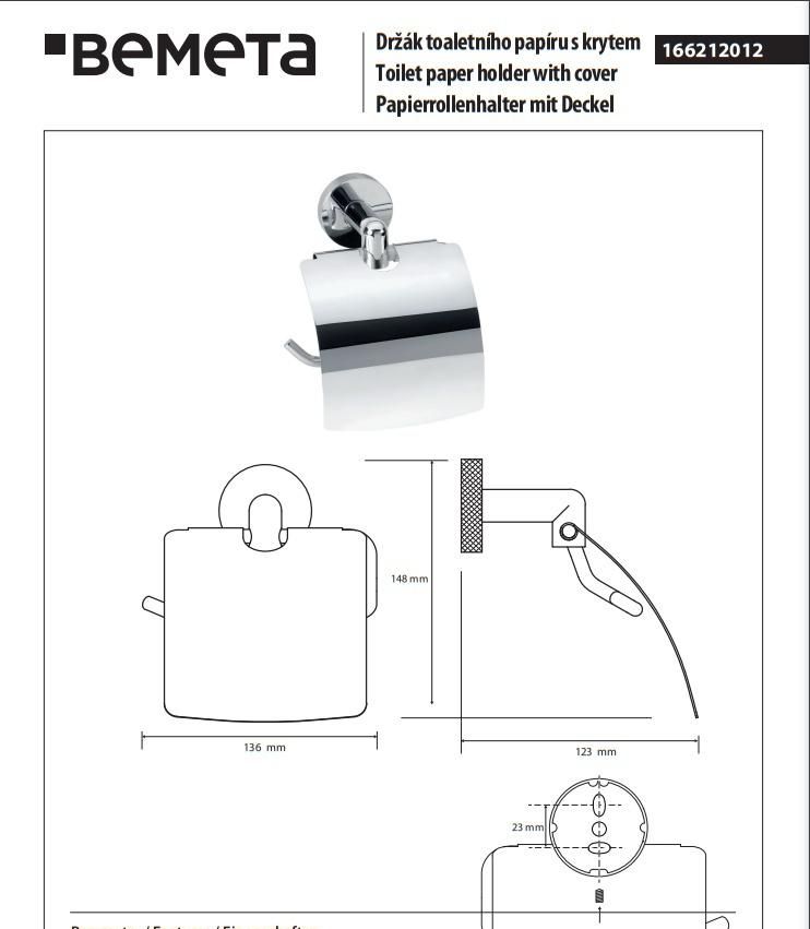 Bemeta Stella, Держатель туалетной бумаги, 166212012