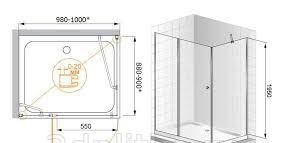 Душевой уголок - Cezares, Variante, 80x90x195 см, VARIANTE-AH-1-80/90-90-C-Cr