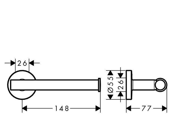 Hansgrohe Logis Universal, Держатель туалетной бумаги, 41726000