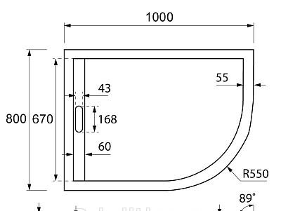Душевой поддон - Cezares, Tray, 80x100x3 см, AS-RH-100/80-30-W-L / TRAY-AS-RH-100/80-30-W-L