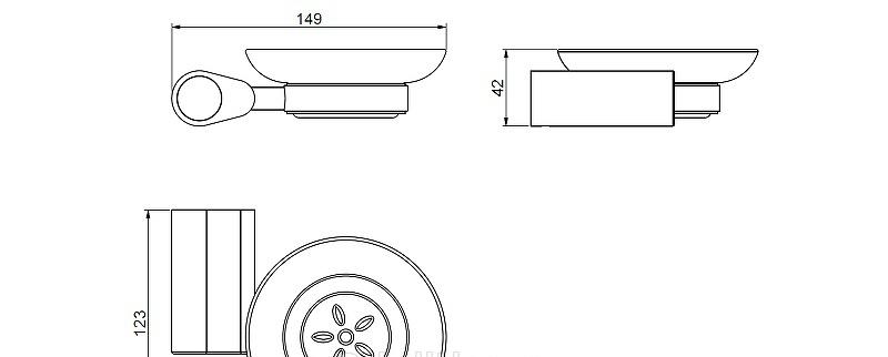 Art&Max Verona Push, Мыльница, AM-M-031-CR