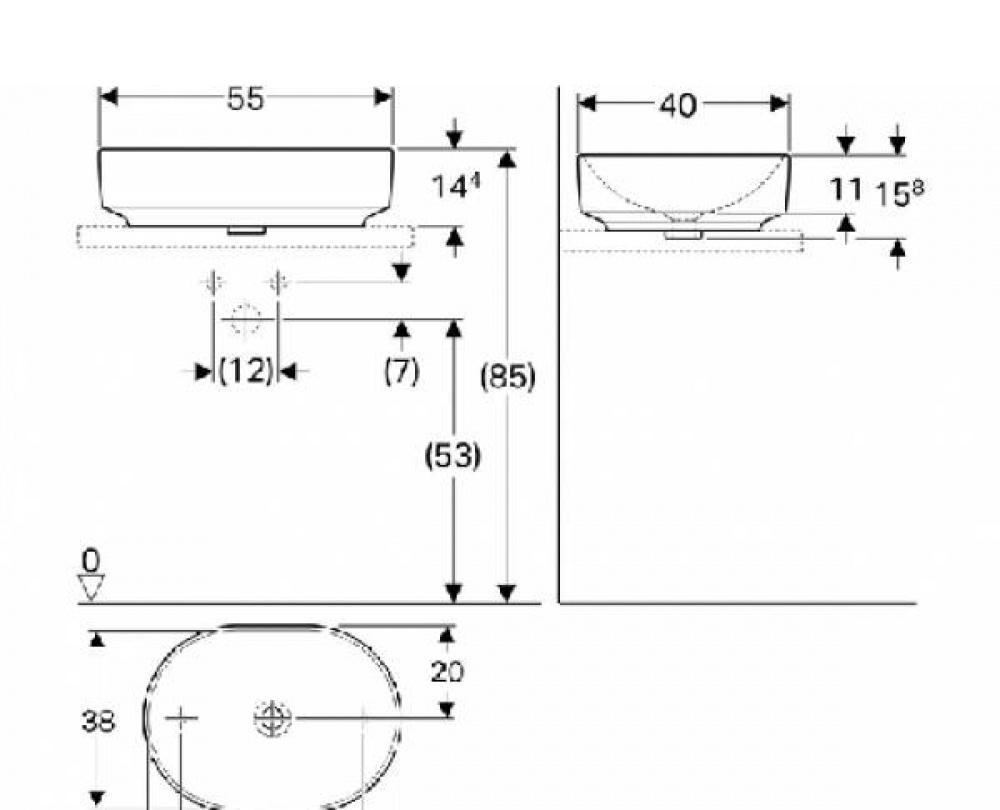 Geberit Variform, Раковина, 500.771.01.2